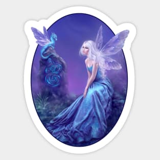 Luminescent Fairy & Dragon Art Sticker